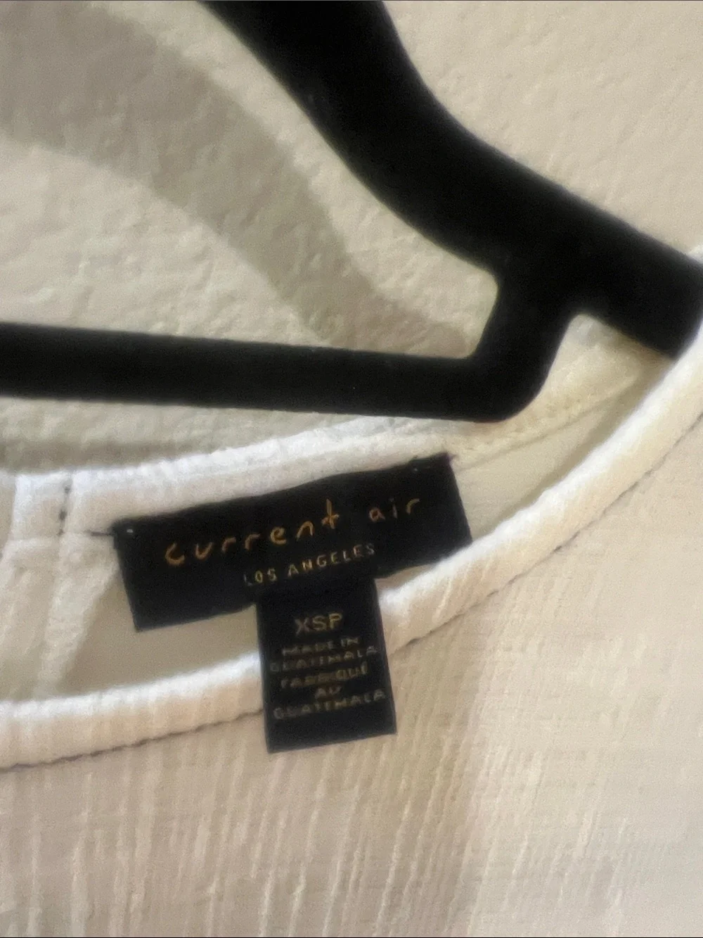 Anthropologie | Current Air White Puff-Sleeve Blouse with Black Topstitching